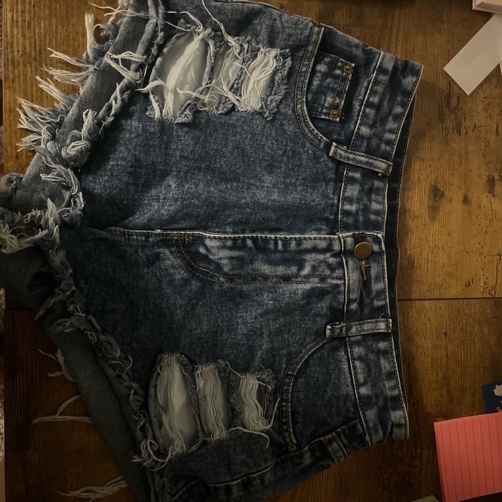 Shein shorts with distress